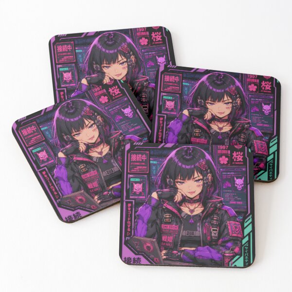 Item preview, Cyberpunk hacker girl – Retro 90s tech anime designed and sold by Apocalyptic Art Studio.
