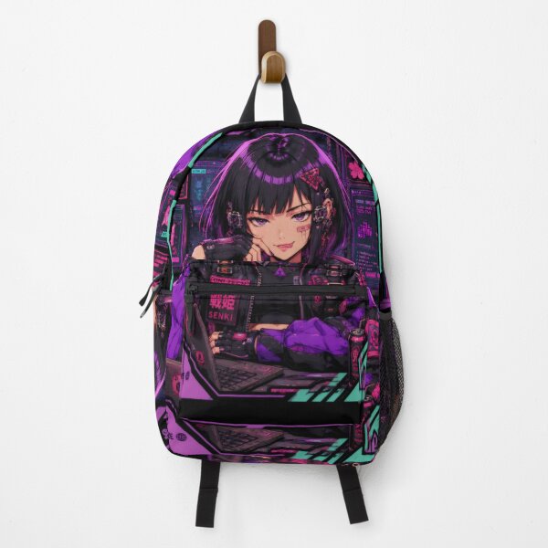 Item preview, Cyberpunk hacker girl – Retro 90s tech anime designed and sold by Apocalyptic Art Studio.