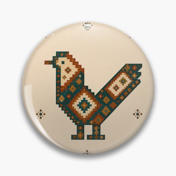 Item preview, Persian Geometric Mosaic Bird Folk Art designed and sold by MinimalBloom.