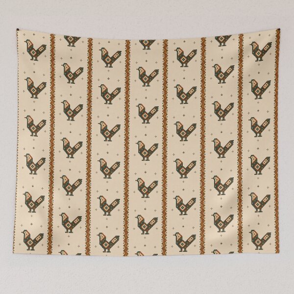 Item preview, Persian Geometric Mosaic Bird Folk Art designed and sold by MinimalBloom.