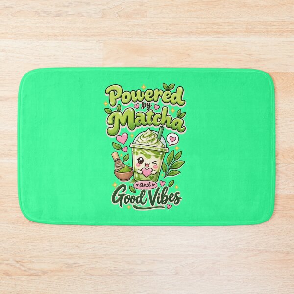 Item preview, Title: Powered by Matcha & Good Vibes – Cute Kawaii Matcha Lover Design designed and sold by Grixel's Paang Gala Shop.