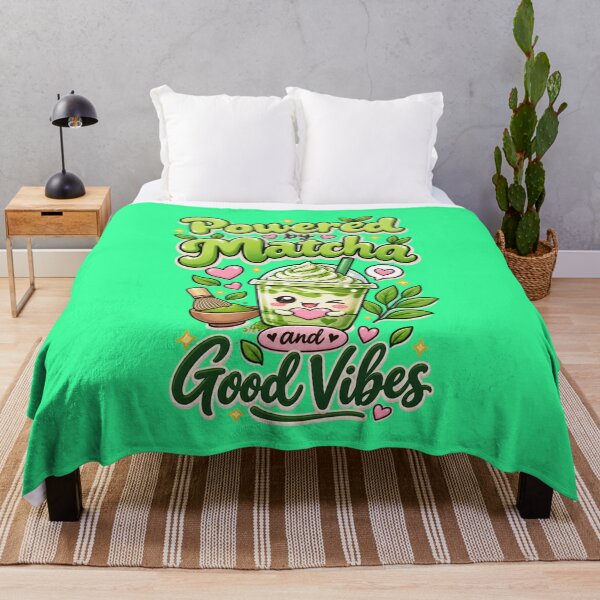 Item preview, Title: Powered by Matcha & Good Vibes – Cute Kawaii Matcha Lover Design designed and sold by Grixel's Paang Gala Shop.