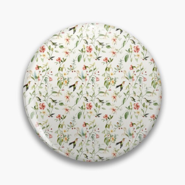Item preview, Vintage Botanical Hummingbird Floral Seamless Pattern designed and sold by OrakArt.