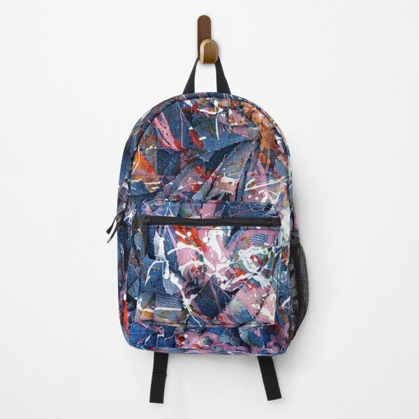 Item preview, Denim Splatter Textile Abstract Art designed and sold by THE SPLATTERED HAUS BY SAGE BANKS.
