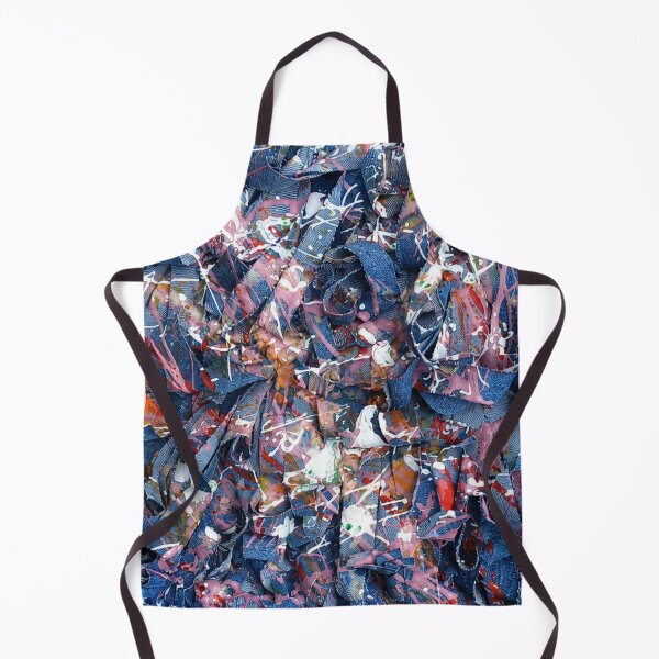 Item preview, Denim Splatter Textile Abstract Art designed and sold by THE SPLATTERED HAUS BY SAGE BANKS.