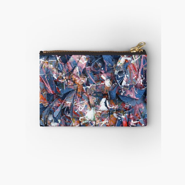 Item preview, Denim Splatter Textile Abstract Art designed and sold by THE SPLATTERED HAUS BY SAGE BANKS.