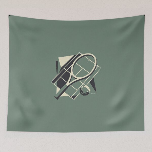Item preview, Abstract Geometric Tennis Racket Mid Century Sports Art designed and sold by KiwiRider.