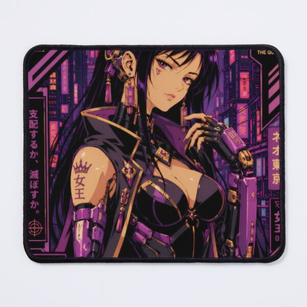 Item preview, Cyberpunk Dark Queen - Retro Anime Empress designed and sold by Apocalyptic Art Studio.