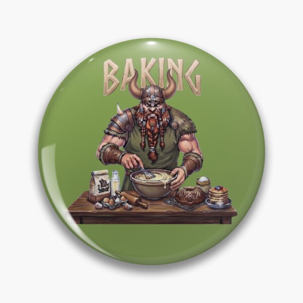 Item preview, Viking Baker Cooking Funny Warrior Chef Art designed and sold by Northern Glow Art.