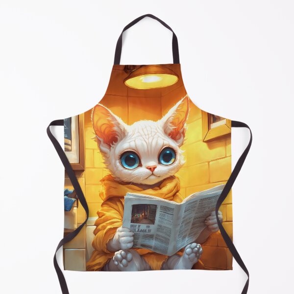 Item preview, Sphynx Cat Newspaper Bathroom Cozy Golden Kawaii Reading Moment designed and sold by mildaclairmo.