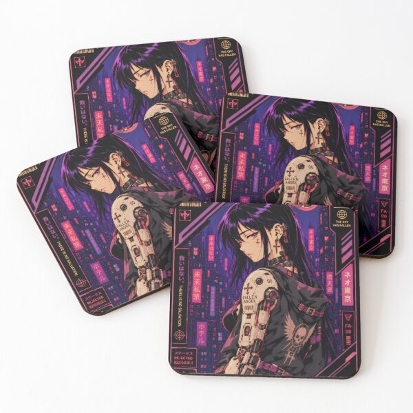 Item preview, Cyberpunk Fallen Angel - Retro Anime Warrior designed and sold by Apocalyptic Art Studio.