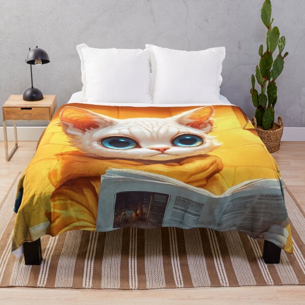 Item preview, Sphynx Cat Newspaper Bathroom Cozy Golden Kawaii Reading Moment designed and sold by mildaclairmo.