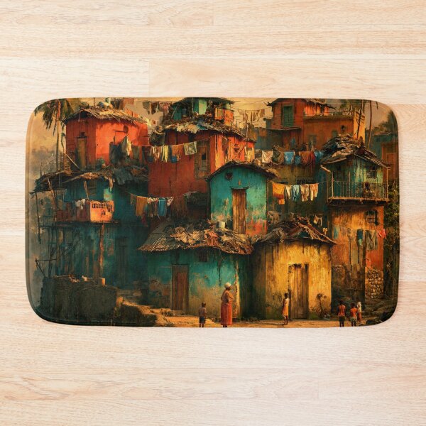 Item preview, Haitian Hillside Village – Colorful Caribbean Art designed and sold by GSizzle1.