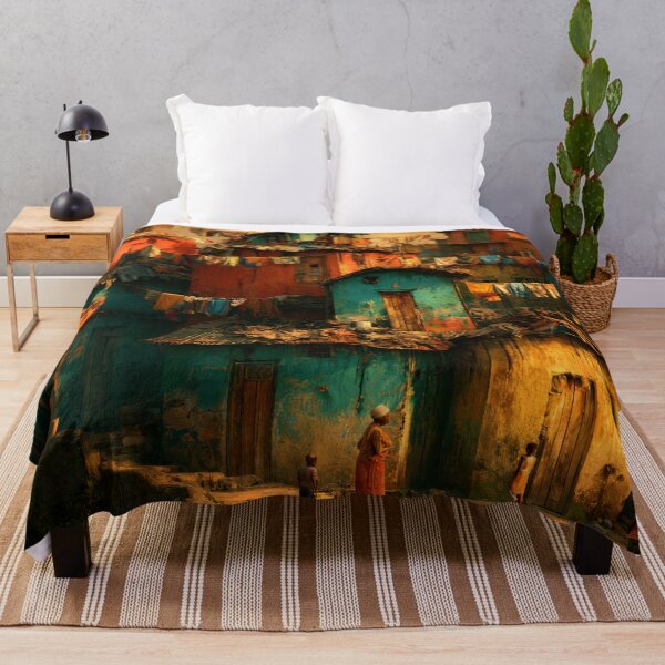 Item preview, Haitian Hillside Village – Colorful Caribbean Art designed and sold by GSizzle1.