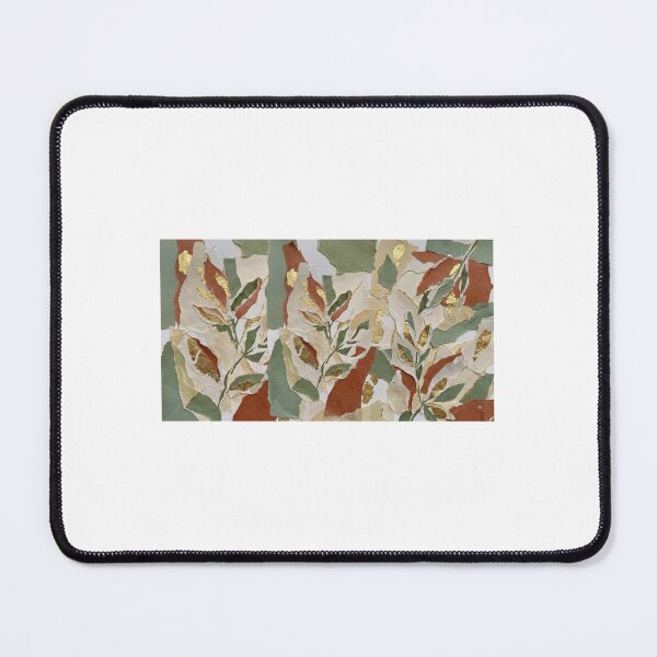 Item preview, Abstract Botanical Torn Paper Collage with Gold Foil designed and sold by Ak-art-shop.