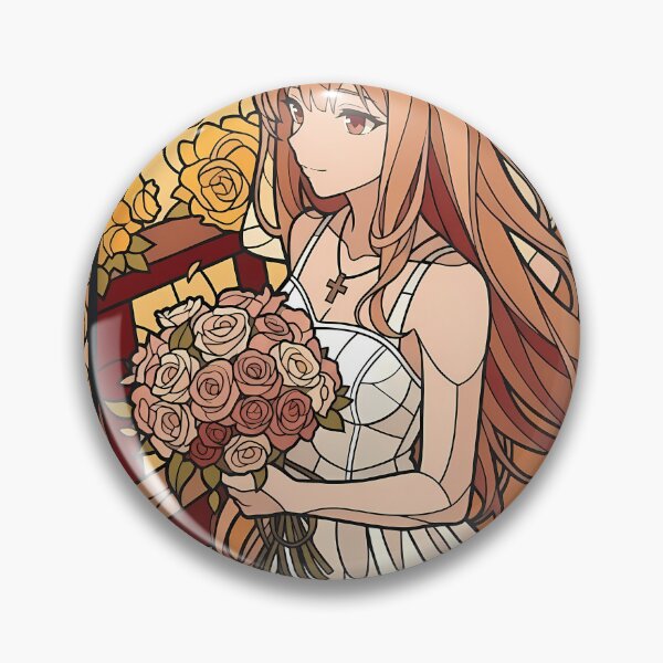 Item preview, Holo Spice and Wolf Golden Rose Stained Glass Portrait designed and sold by mildaclairmo.