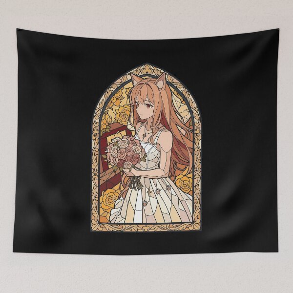 Item preview, Holo Spice and Wolf Golden Rose Stained Glass Portrait designed and sold by mildaclairmo.