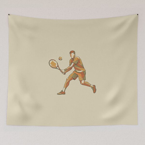 Item preview, Geometric Tennis Player Backhand Shot Low Poly Sports Art designed and sold by KiwiRider.