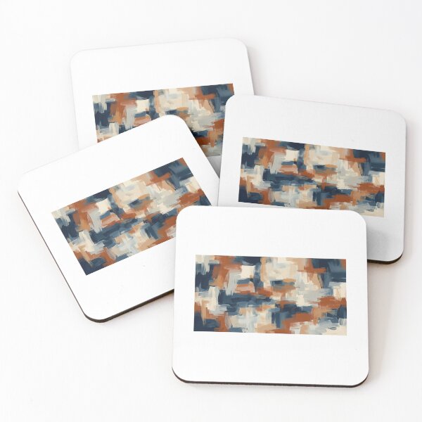 Item preview, Abstract Terracotta and Navy Brushstroke Oil Painting Background designed and sold by Ak-art-shop.