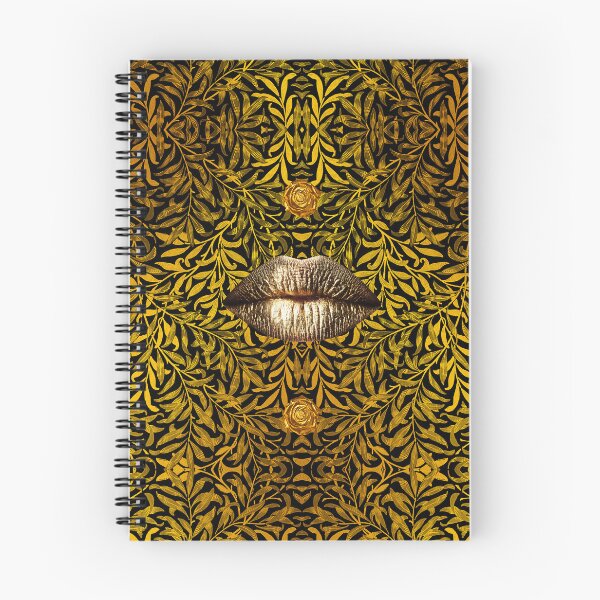 Item preview, Golden Botanical Lips — Ornate Surreal Art designed and sold by behappyandrelax.