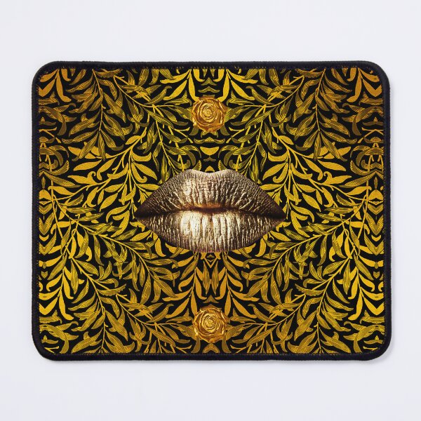 Item preview, Golden Botanical Lips — Ornate Surreal Art designed and sold by behappyandrelax.