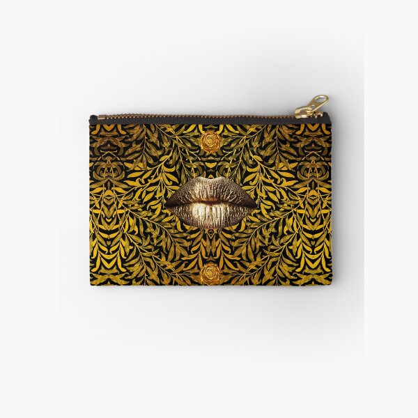 Item preview, Golden Botanical Lips — Ornate Surreal Art designed and sold by behappyandrelax.