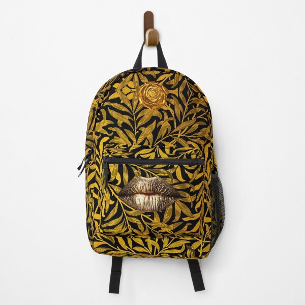 Item preview, Golden Botanical Lips — Ornate Surreal Art designed and sold by behappyandrelax.