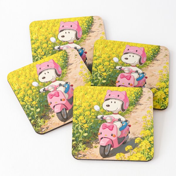 Item preview, Snoopy Pink Scooter Cheerful Whimsical Summer Days designed and sold by N0WUC1.