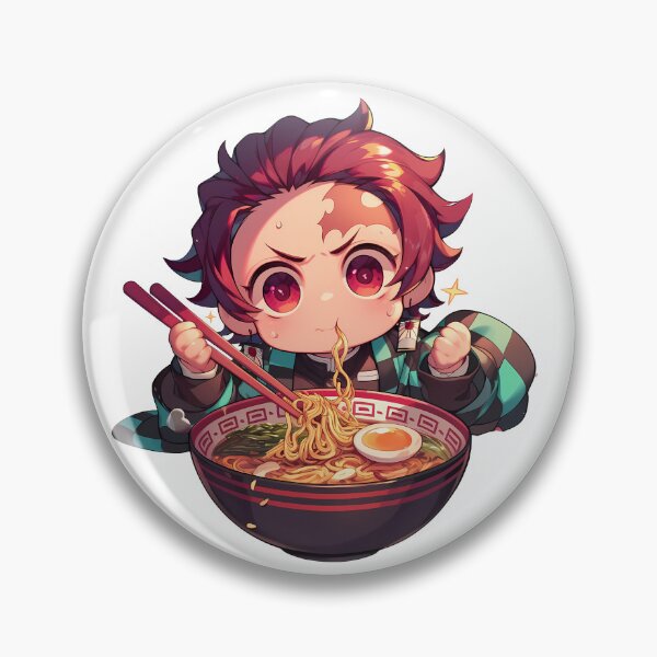 Item preview, Tanjiro Kamado Demon Slayer Chibi Ramen Focused Noodle Feast designed and sold by mildaclairmo.