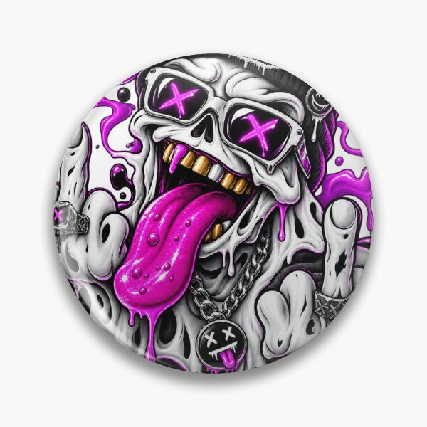 Item preview, Neon Melting Skull designed and sold by VYBORA Studio.