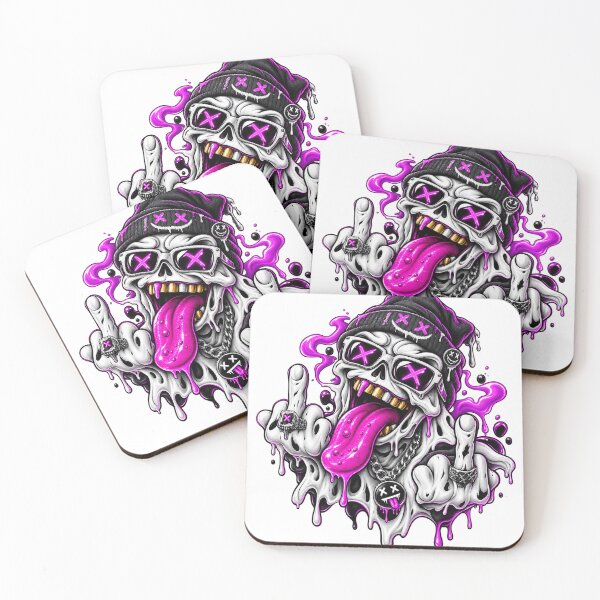 Item preview, Neon Melting Skull designed and sold by VYBORA Studio.