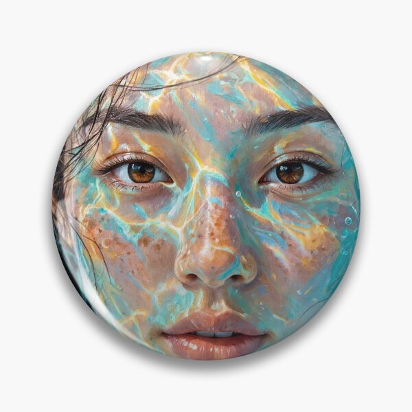 Item preview, Underwater Dream - Acrylic Painting Turquoise Water Light Portrait designed and sold by Surviving Monday Club.