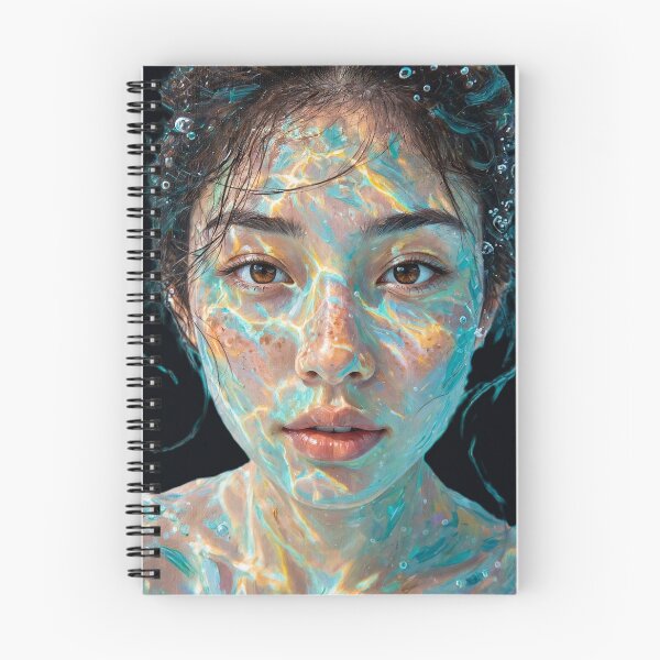 Item preview, Underwater Dream - Acrylic Painting Turquoise Water Light Portrait designed and sold by Surviving Monday Club.