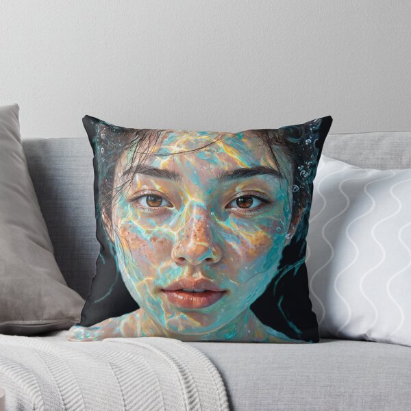 Item preview, Underwater Dream - Acrylic Painting Turquoise Water Light Portrait designed and sold by Surviving Monday Club.