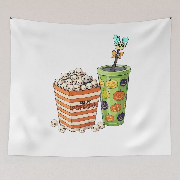 Item preview, Fun Halloween Movie Night Snacks Illustration Clipart designed and sold by VibranPalette.
