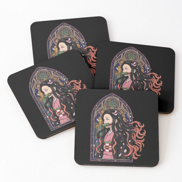 Item preview, Nezuko Kamado Demon Slayer Gothic Stained Glass Window Portrait designed and sold by mildaclairmo.