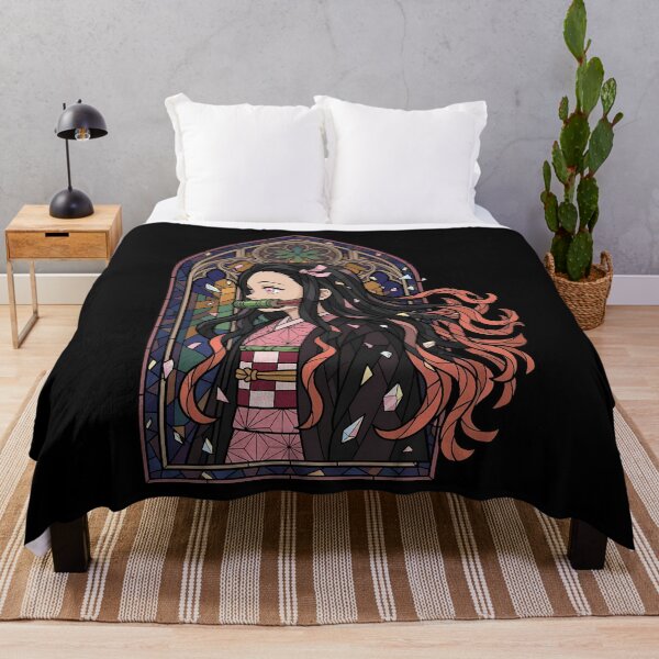 Item preview, Nezuko Kamado Demon Slayer Gothic Stained Glass Window Portrait designed and sold by mildaclairmo.