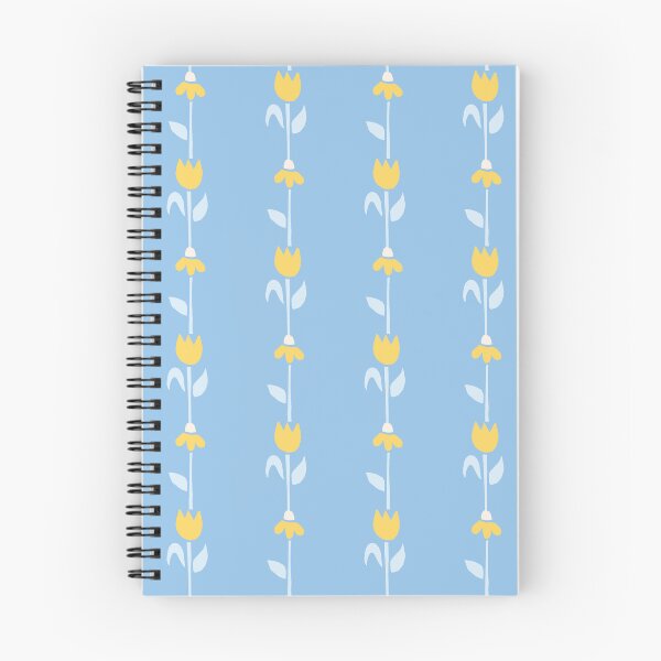 Item preview, Soft Blue and Yellow Tulip Floral Stripe Pattern designed and sold by KIrving Designs.