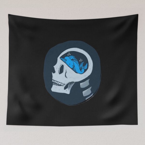 Item preview, Fish Inside Skull Surreal Art Cute designed and sold by RicBeastLab.