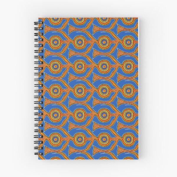 Item preview, Interconnected orange circles on a vibrant blue background designed and sold by Beleza e Estilo.