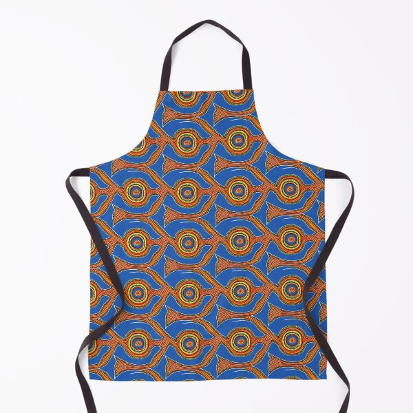 Item preview, Interconnected orange circles on a vibrant blue background designed and sold by Beleza e Estilo.