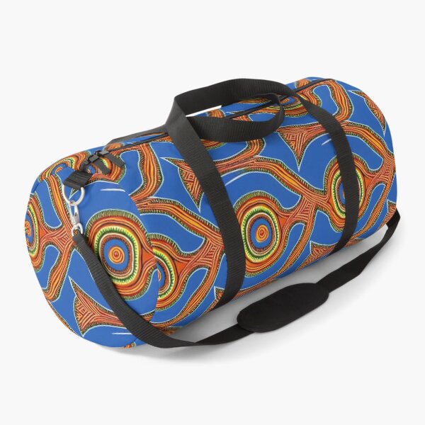 Item preview, Interconnected orange circles on a vibrant blue background designed and sold by Beleza e Estilo.