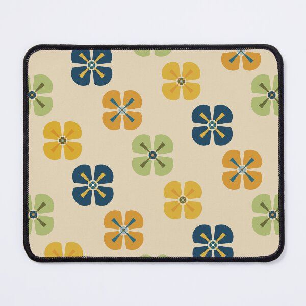 Item preview, Retro Kitchen Flowers Blue, Green, and Yellow designed and sold by jehb.creative.