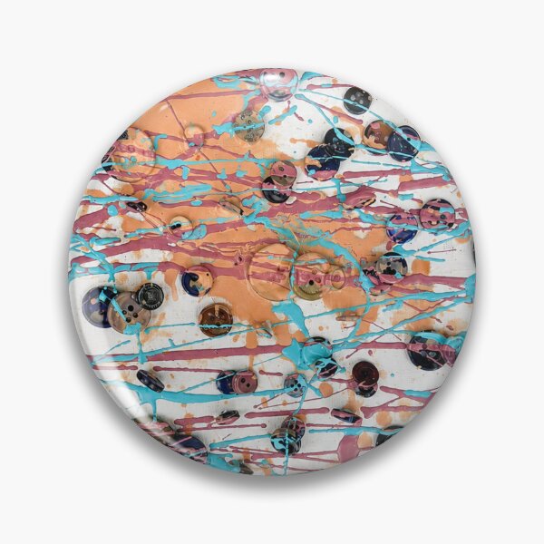Item preview, Button Field Pastel Paint Drizzle Art designed and sold by THE SPLATTERED HAUS BY SAGE BANKS.