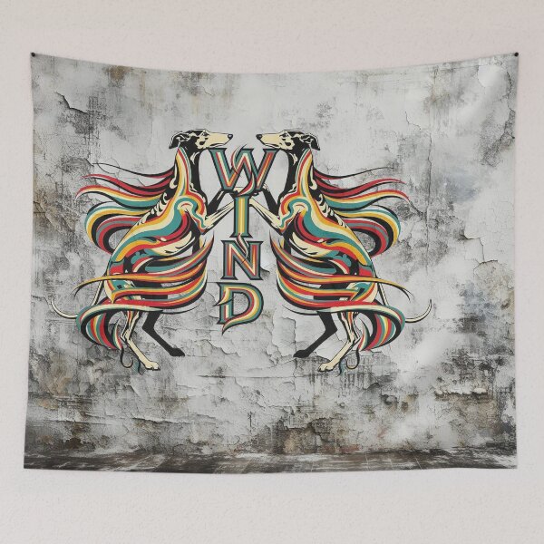 Item preview, GALOGO - Street Variations - Two Galgos Street Art No. 3 WIND designed and sold by GALOGO – Art for Sighthounds & Animal Welfare.