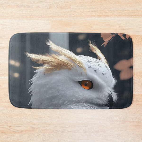 Item preview, Snowy Owl Golden Speckled Bird Cherry Blossom Guardian designed and sold by mildaclairmo.