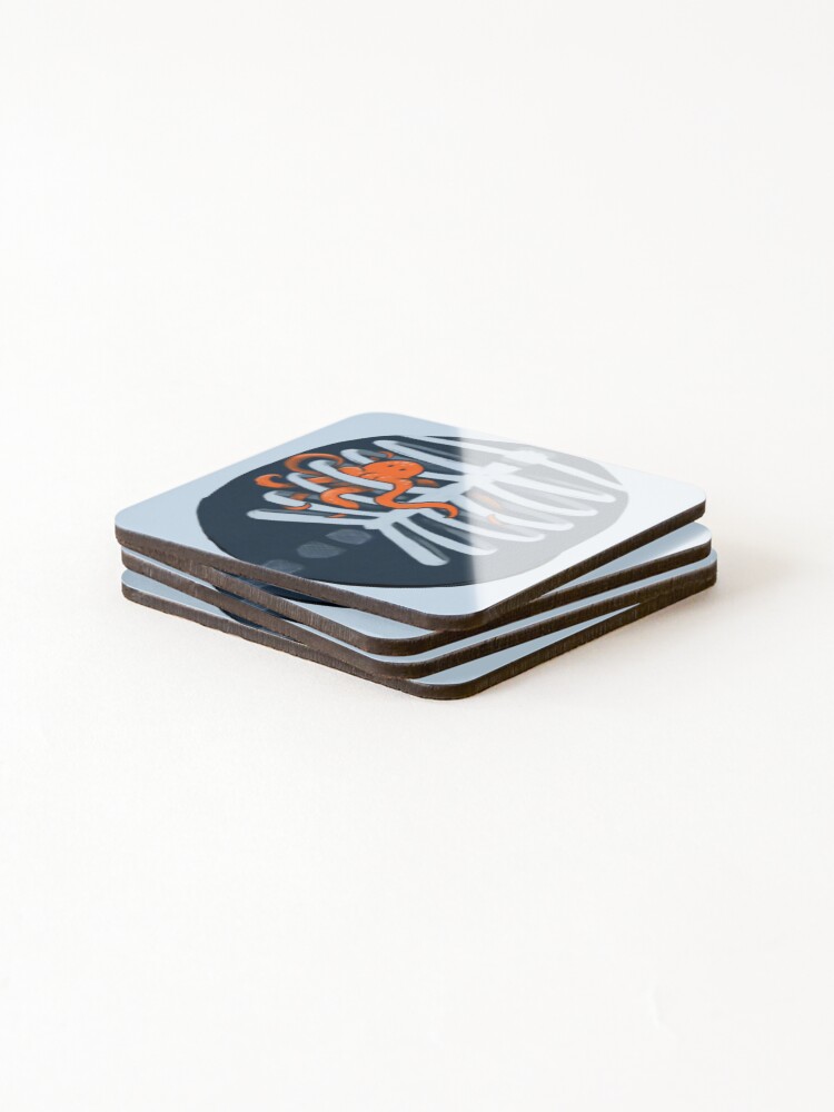 Thumbnail 4 of 5, Coasters (Set of 4), Octopus Ribcage Heart Surreal designed and sold by RicBeastLab.
