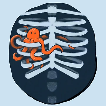 Artwork thumbnail, Octopus Ribcage Heart Surreal by RicBeastLab