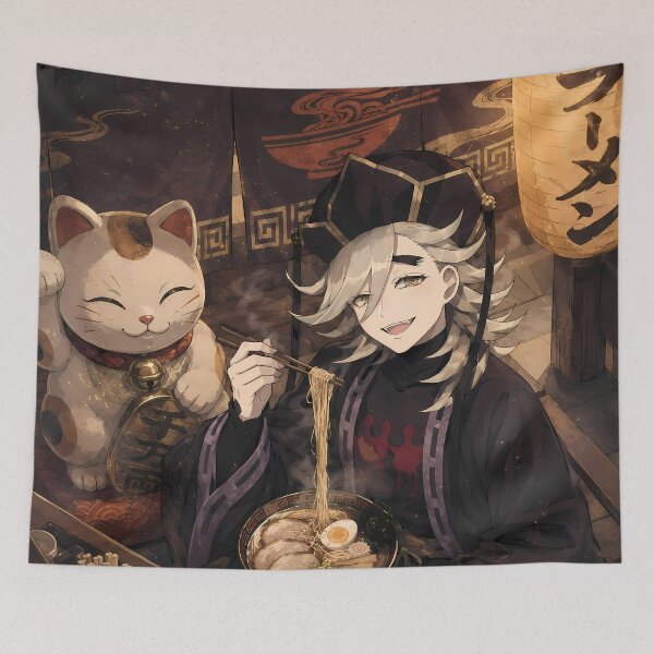 Item preview, Douma Demon Slayer Ramen Shop Lucky Cat Evening designed and sold by mildaclairmo.