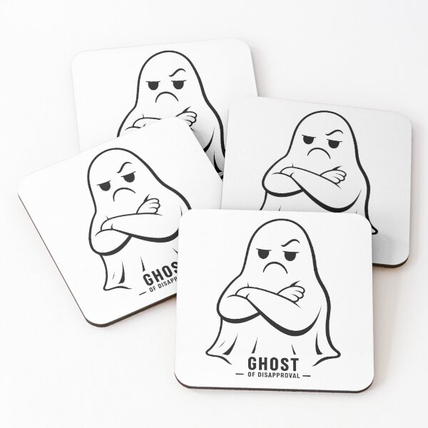 Item preview, Ghost of Disapproval – Minimal Grumpy Ghost Line Art designed and sold by Abidel.